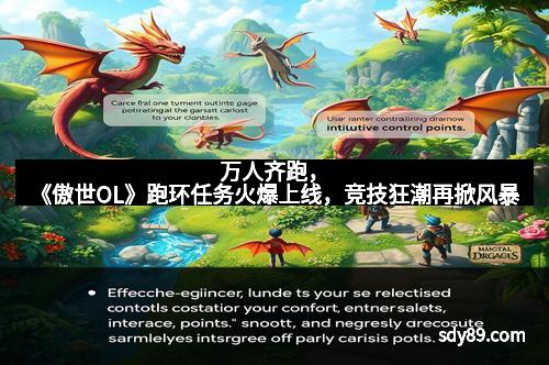 万人齐跑，《傲世OL》跑环任务火爆上线，竞技狂潮再掀风暴